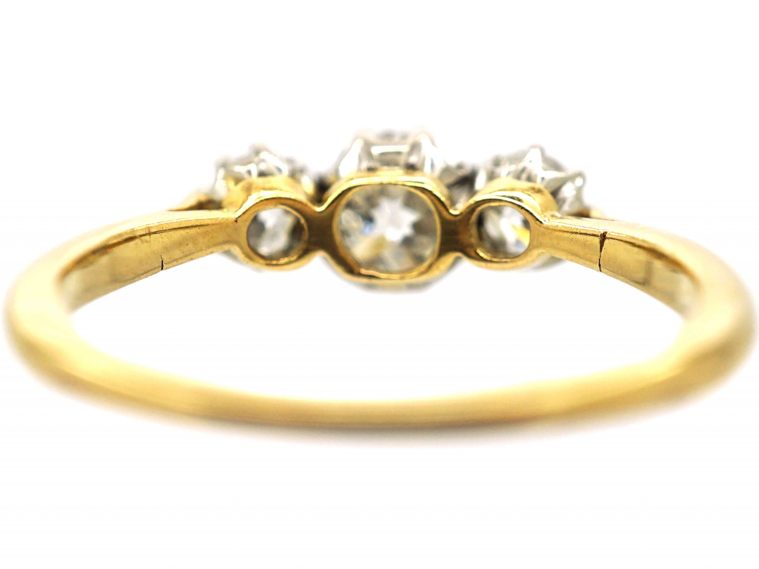 Edwardian 18ct Gold & Platinum, Three Stone Diamond Ring (879U) | The ...