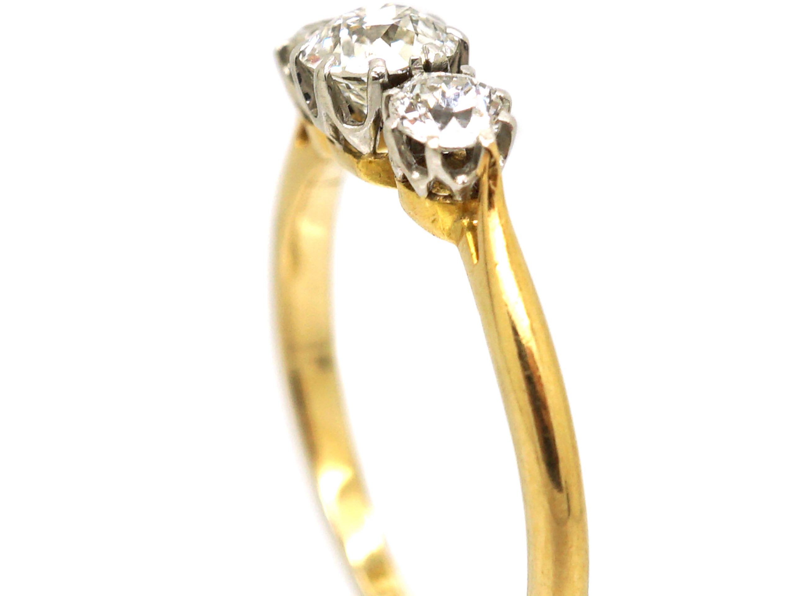 Edwardian 18ct Gold & Platinum, Three Stone Diamond Ring (879U) | The ...