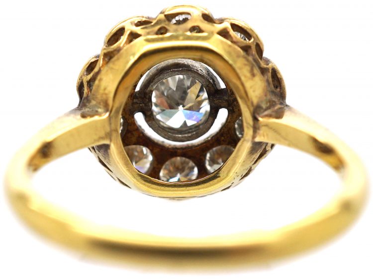 Edwardian 18ct Gold & Platinum, Diamond Cluster Ring