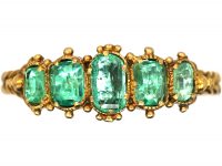 Regency 15ct Gold, Five Stone Emerald Ring