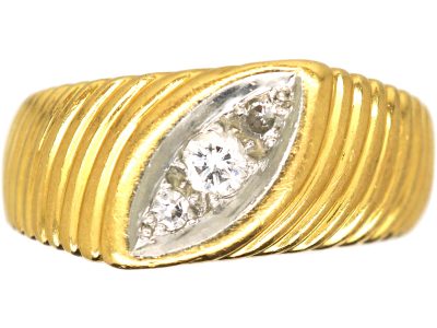 Retro 18ct Gold & Platinum, Diamond Ring by Mauboussin, Paris