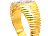 Retro 18ct Gold & Platinum, Diamond Ring by Mauboussin, Paris