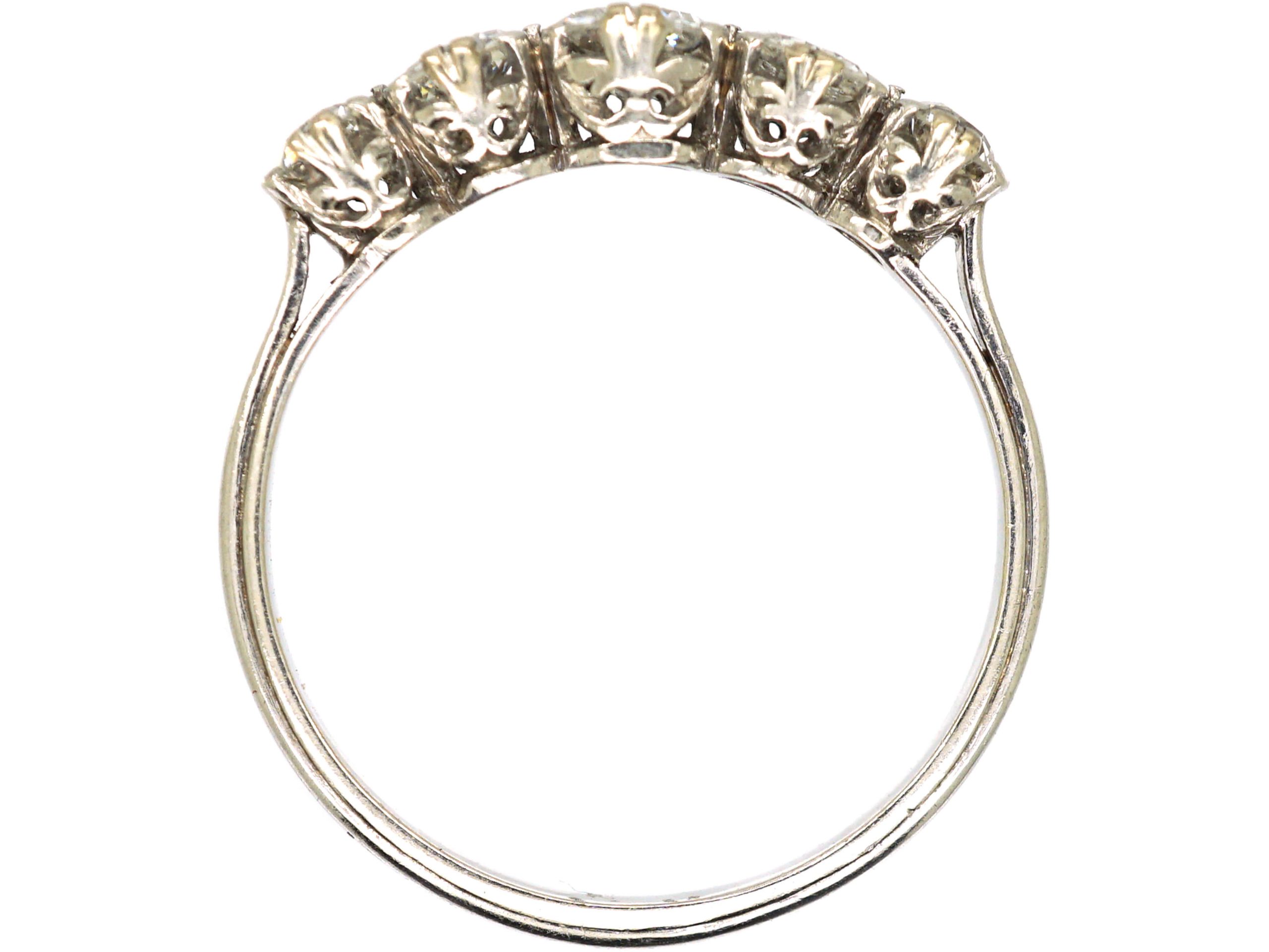 Edwardian Platinum, Five Stone Transition Cut Diamond Ring (267W) | The ...