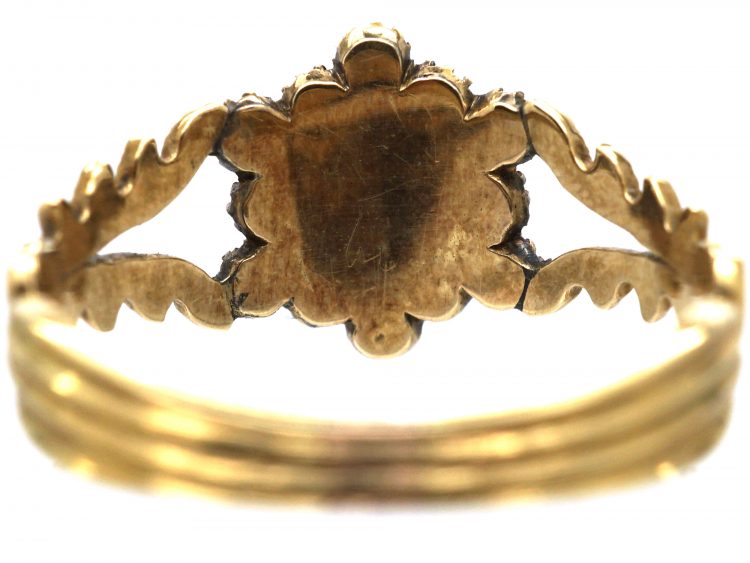 Georgian 15ct Gold Almandine Garnet & Natural Split Pearl Cluster Ring
