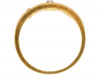 Edwardian 18ct Gold, Three Stone Diamond Gypsy Ring