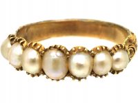 Georgian 15ct Gold Ring set with Natural Split Pearls