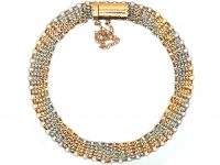 Edwardian 15ct Gold & Platinum Chevron Design Bracelet