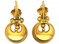 Victorian 15ct Gold Earrings with Grapes Motif in Original Case