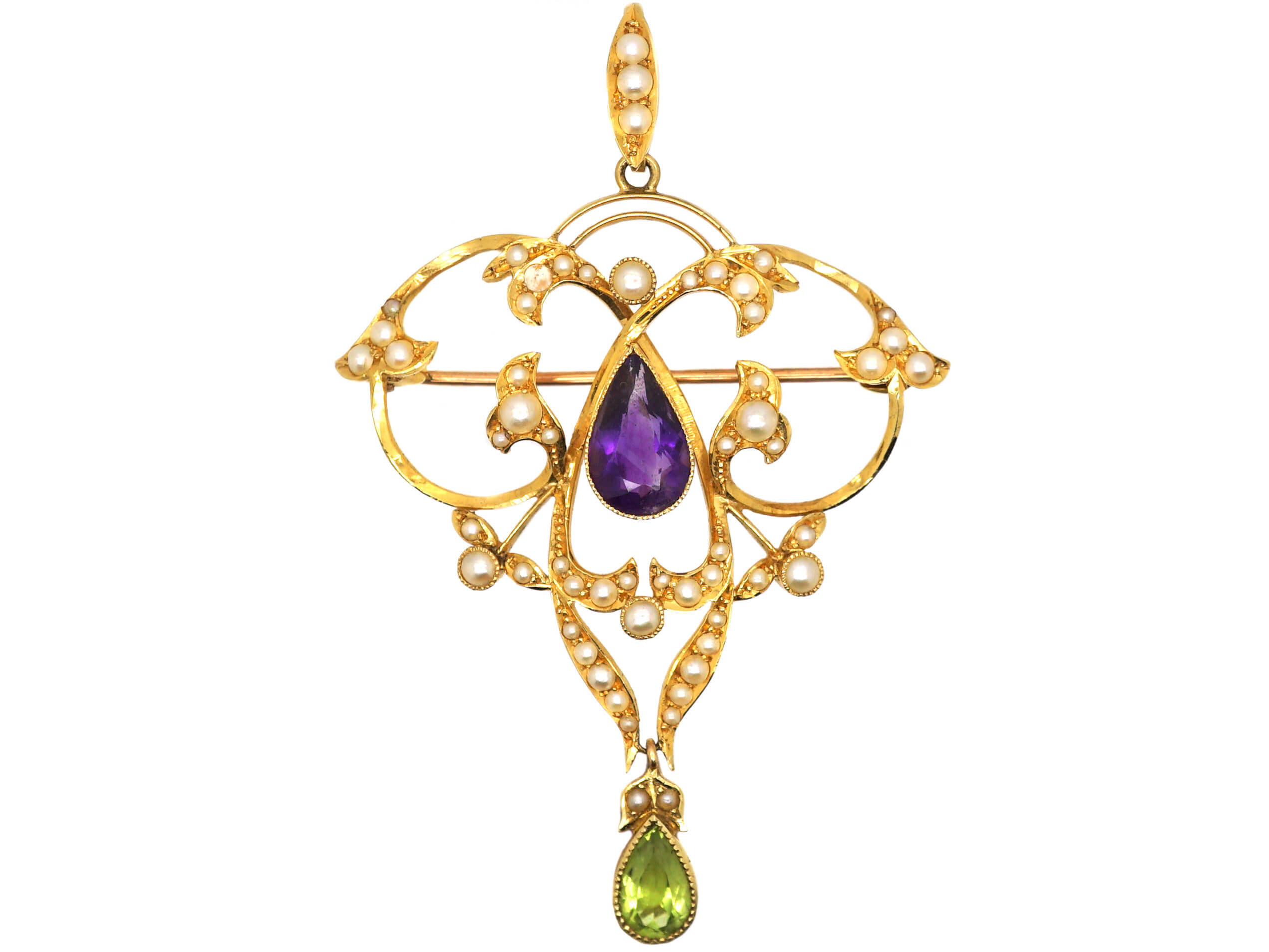 Edwardian 18ct Gold Suffragette Pendant (1000U) | The Antique Jewellery ...