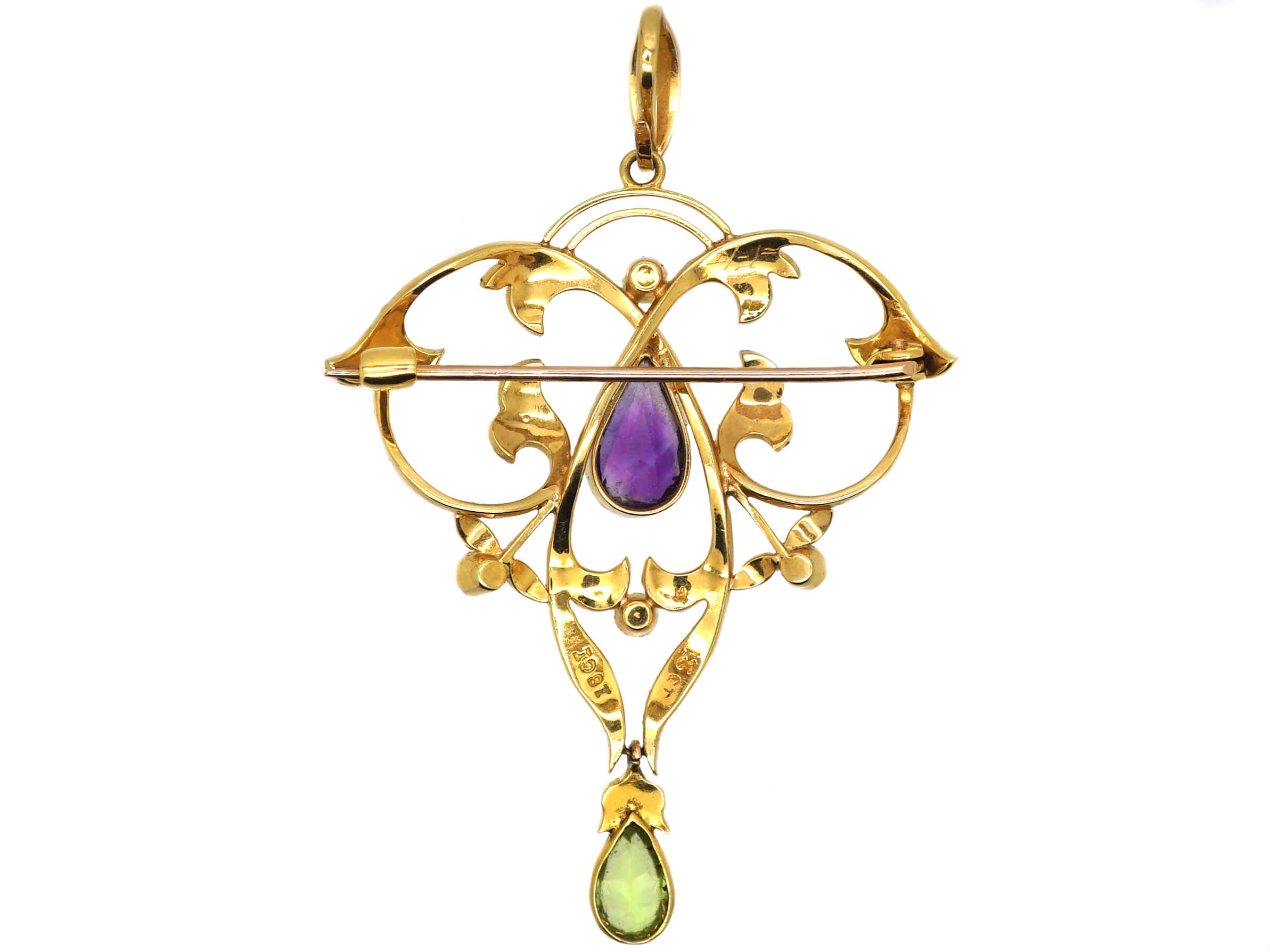 Edwardian 18ct Gold Suffragette Pendant (1000U) | The Antique Jewellery ...