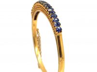 Edwardian 18ct Gold Bangle set with Sapphires