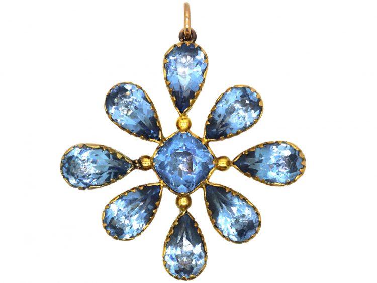 Georgian Gold & Blue Paste Pendant