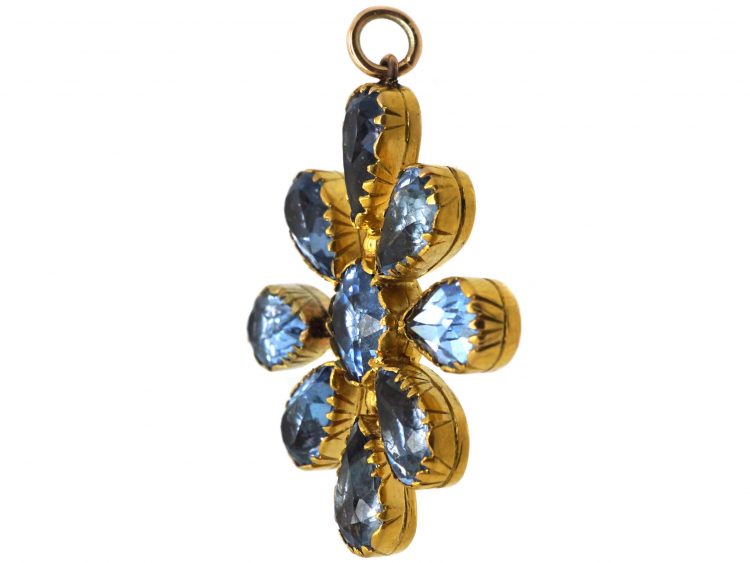 Georgian Gold & Blue Paste Pendant