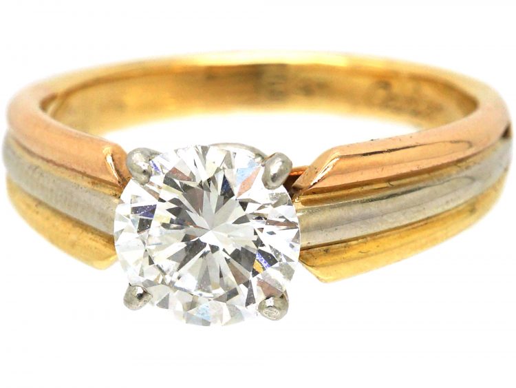 18ct Gold Trinity Solitaire Ring set with a 1.30 Carat Diamond by Cartier