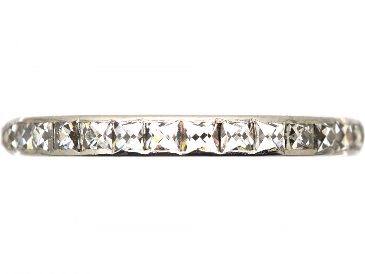 Art Deco Platinum French Cut Diamond Eternity Ring