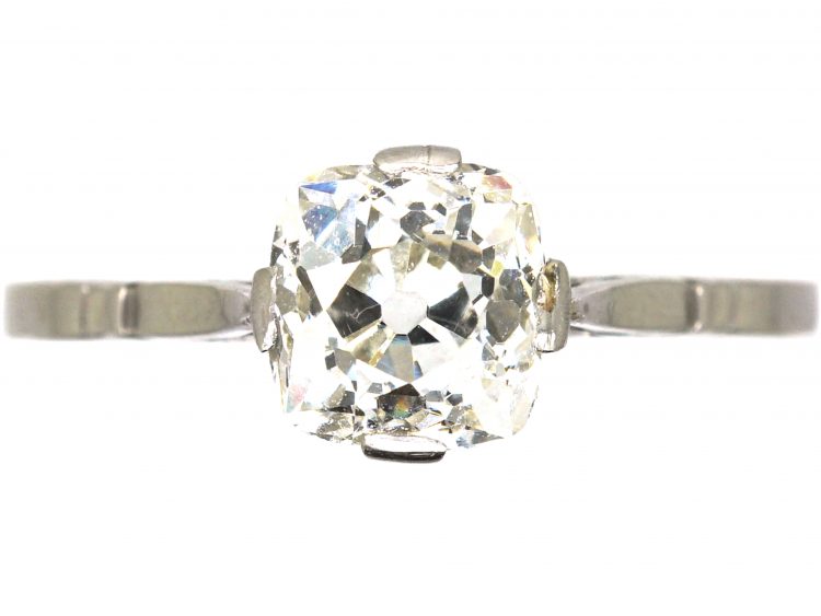 18ct White Gold 2.00ct Old Mine Cut Diamond Solitaire Ring | Ramsdens  Jewellery