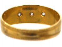 Victorian 18ct Gold & Diamond Ivy Leaf Design Ring