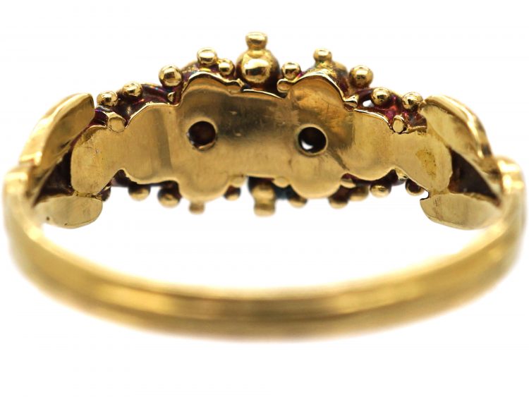 Georgian 18ct Gold & Old Mine Cut & Rose Cut Diamond Ring