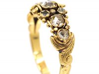 Georgian 18ct Gold & Old Mine Cut & Rose Cut Diamond Ring