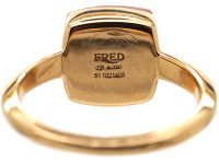 18ct Gold Ring set with Rose Quartz by Fred of Paris