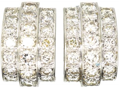 Art Deco Platinum Clip On Diamond Earrings