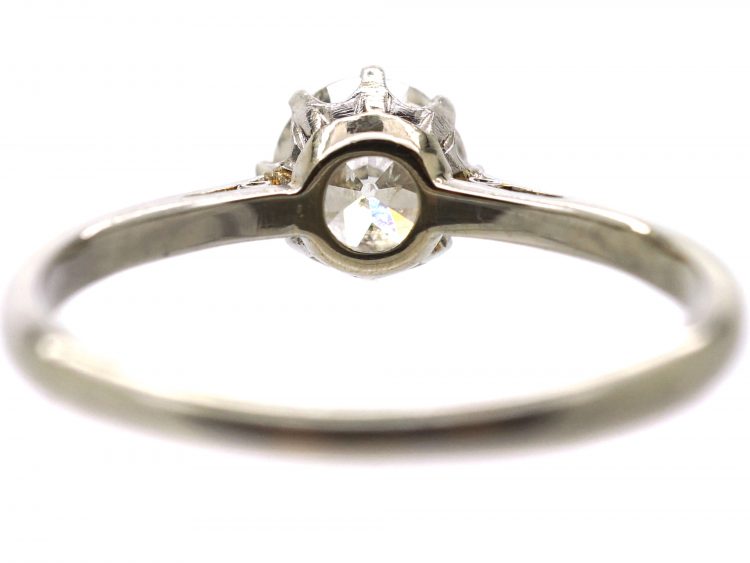 Early 20th Century 18ct White Gold & Platinum, Diamond Solitaire Ring