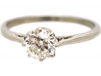 Early 20th Century 18ct White Gold & Platinum, Diamond Solitaire Ring