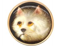 Victorian 9ct Gold & Enamel Brooch of a Dog by WB Ford