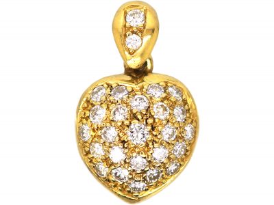 18ct Gold Heart Pendant set with Diamonds