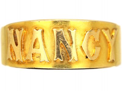 Victorian 18ct Gold Ring with the Name Nancy