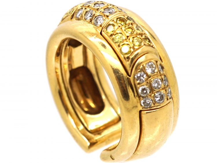 French 18ct Gold Two Part Ring by Boucheron set with White & Yellow Diamonds