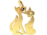 Two 18ct Gold Pussy Cats by Cartier in the Original Case