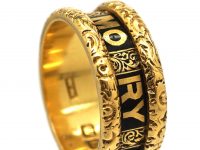 Victorian 18ct Gold & Black Enamel Mourning Ring