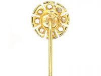 Victorian 15ct Gold, Natural Pearl & Rose Diamond Tie Pin