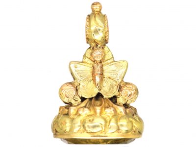 Regency Three Colour Gold Butterfly Seal With  a Citrine Base & the Name Mary