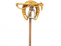 Edwardian 18ct Gold Horseshoe, Stirrup & Crop Tie Pin