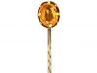 Victorian 9ct Gold Tie Pin set with a Citrine