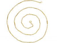 Edwardian 15ct Gold Trace & Long Link Chain