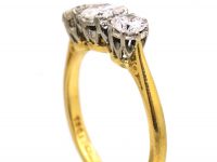 Early 20th Century 18ct Gold & Platinum,Three Stone Diamond Ring