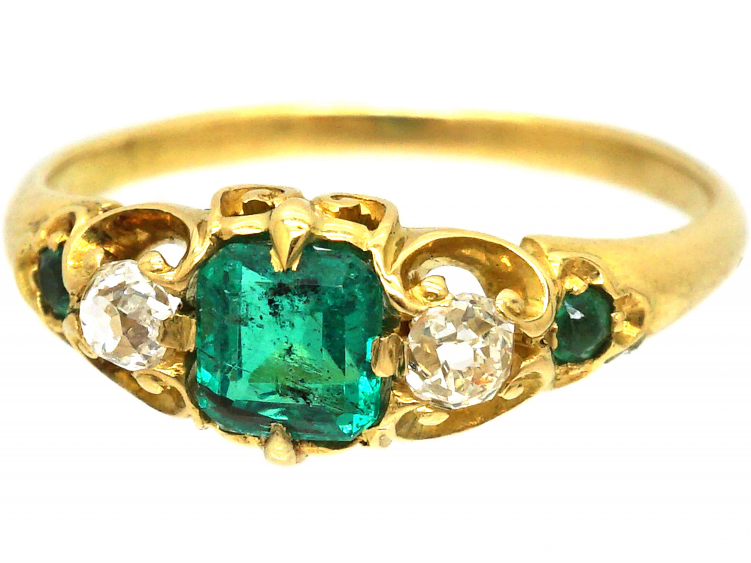 Regency 18ct Gold, Emerald & Diamond Ring (316W) | The Antique ...
