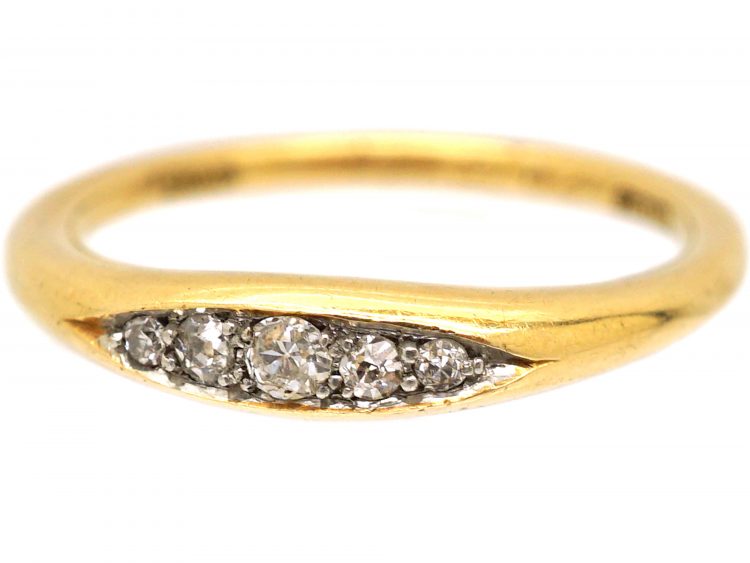 Edwardian 18ct Gold Five Stone Diamond Ring by Alabaster & Wilson
