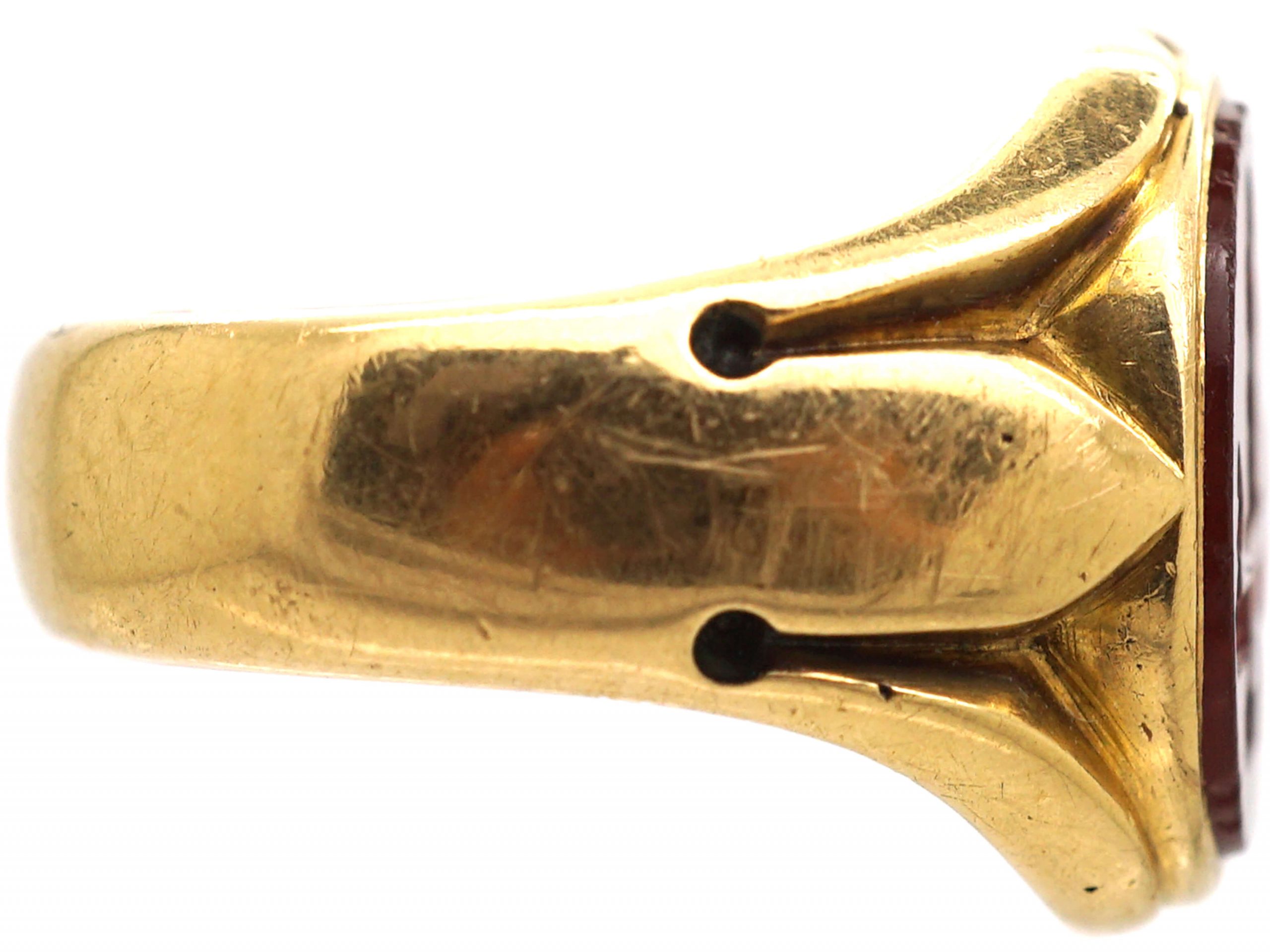 Victorian 18ct Gold Signet Ring set with a Carnelian with Tree Trunk ...