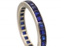 Art Deco 18ct White Gold Eternity Ring set with Sapphires