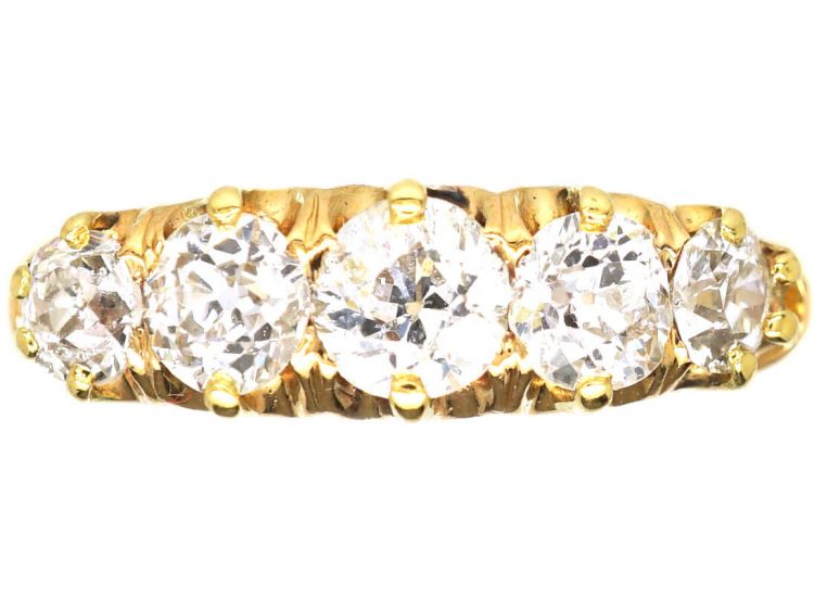 Edwardian 18ct Gold, Five Stone Diamond Ring