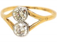 Edwardian 18ct & Platinum, Two Stone Diamond Ring