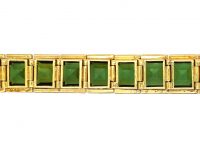 18ct Gold Bracelet set with Green Tourmalines