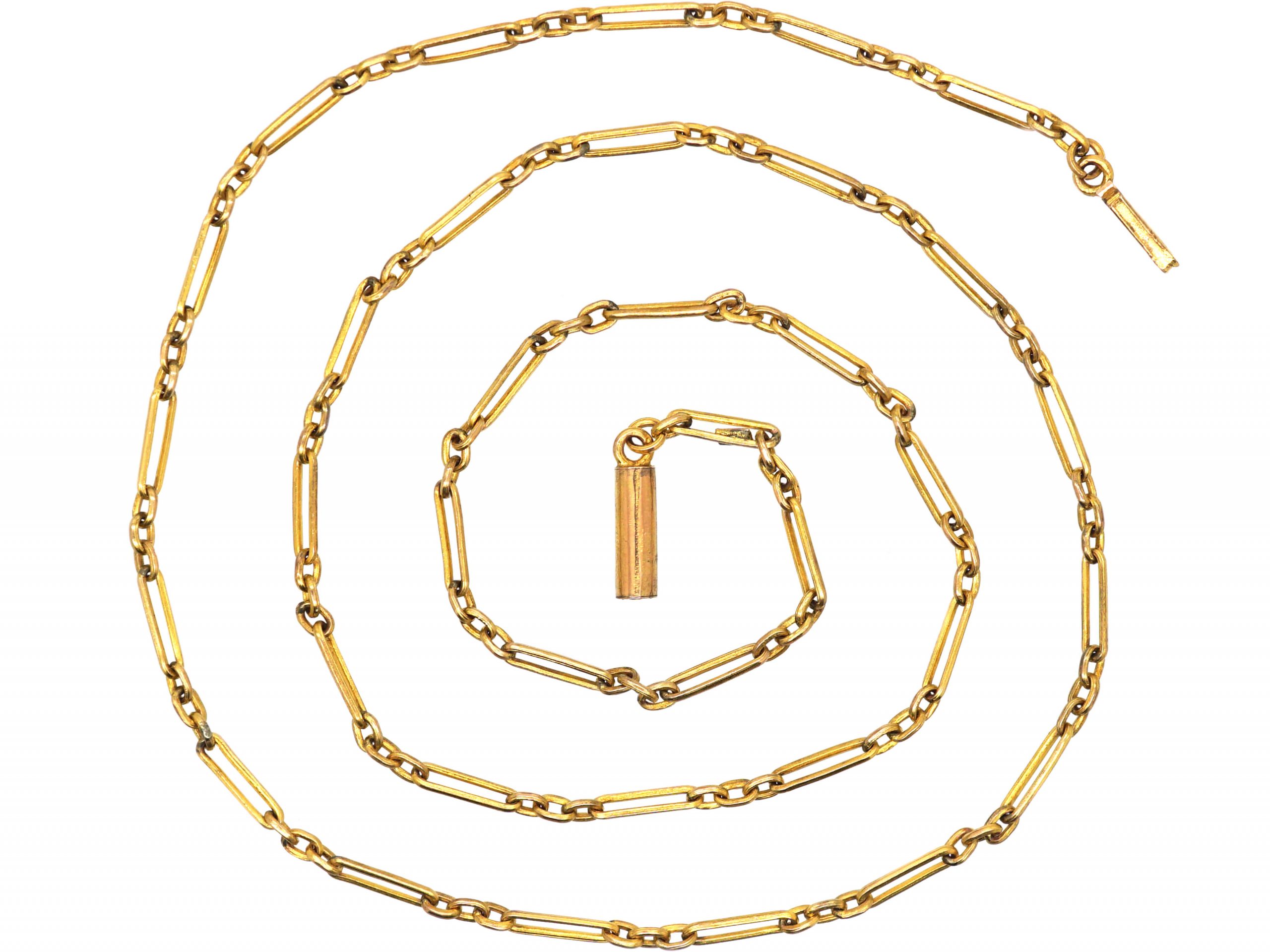 Edwardian 9ct Gold Fetter Link Chain (656T) | The Antique Jewellery Company