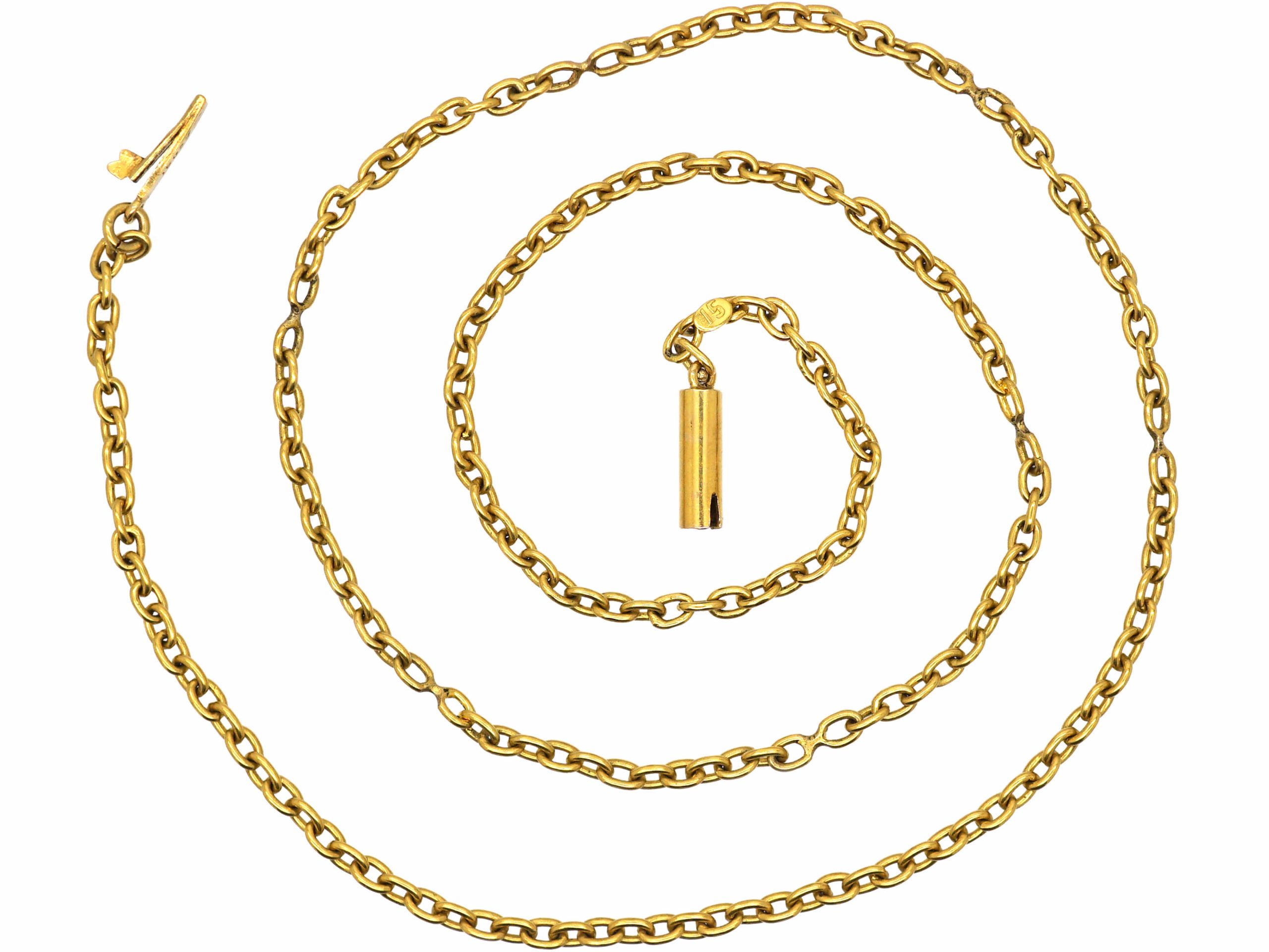 Edwardian 15ct Gold Trace Link Chain (730T) | The Antique Jewellery Company