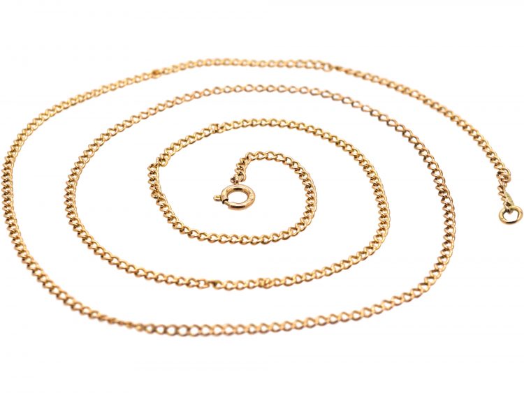 Edwardian 9ct Gold Long Trace Link Chain
