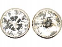 Edwardian 15ct Gold & Platinum, Diamond Solitaire Stud Earrings